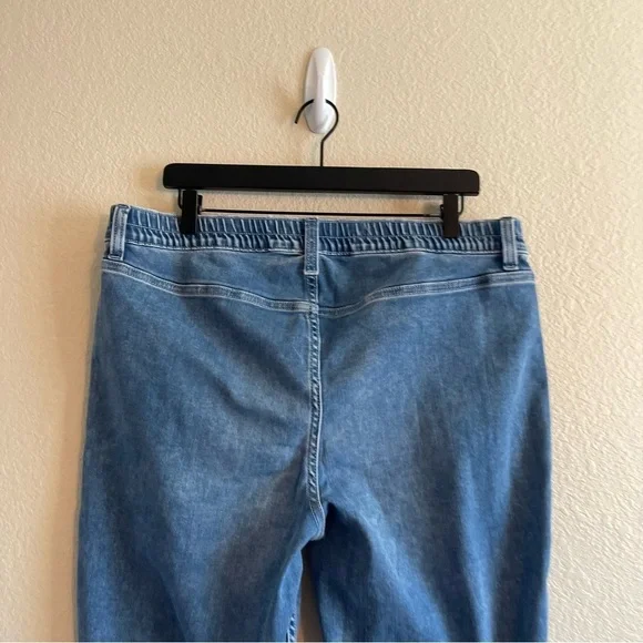 NWT Aerie Pull On Baby Flare Jeans Medium Wash Retro Y2K Women's Size XL - Picture 6 of 12